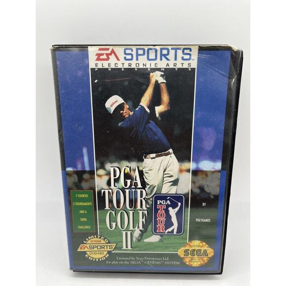 PGA Tour Golf II (Sega Genesis, 1992) Complete W/Manual CIB Tested - Picture 1 of 12